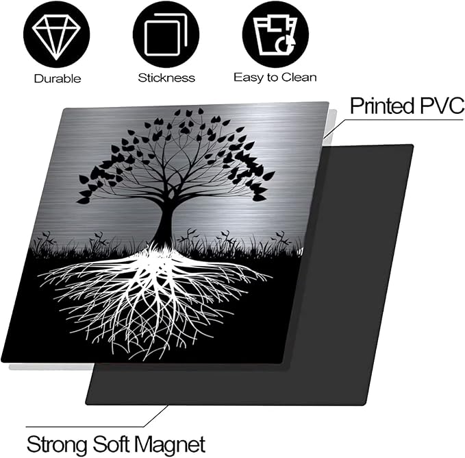 Tree of Life Dishwasher Cover Magnet Decor,23x26inch Large Polishing Metal Dishwasher Front Door,Black Kitchen Dishwasher Decal,Tree Refrigerator Panel,Sliver Metal Magnetic Dishwasher Sticker