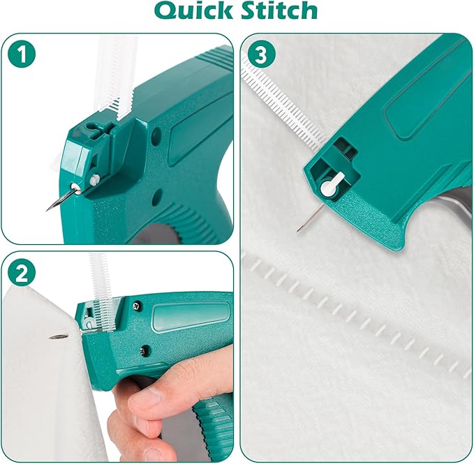 BS ONE Stitch Tagging Gun for Clothing, 2-in-1 Stitch Gun & Retail Price Tag Attacher Gun for Clothes with 6 Needles & 1000pcs 0.2" & 1000pcs 2" Barbs Fasteners