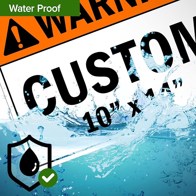 Custom warning Sign, Ansi Sign, Osha Compliant, 10x14 Inches, Rust Free .040 Aluminum, Fade Resistant, Made in USA by My Sign Center