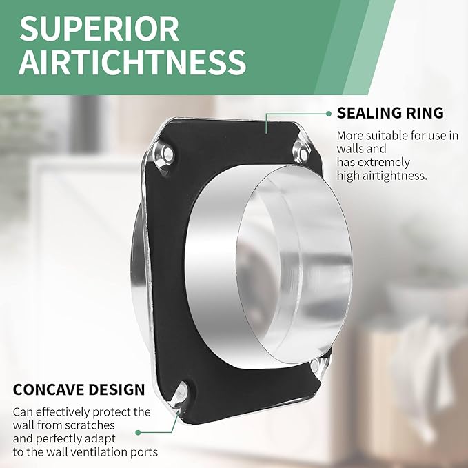 DVC-180 Magnetic Dryer Vent Coupling Connector Kit Easy to Clean Quick Connector Including a 3.3ft 4" Duct and two Clamps