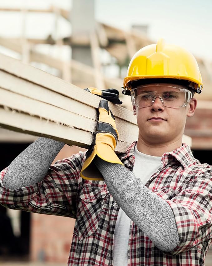 Evridwear Protective Arm Sleeves Cut Resistant Farmers Sleeves for Men Work, Gardening, Farming, Arm Protectors for Thin Skin and Bruising (Extra Large, No Thumb Hole) 5 Pairs