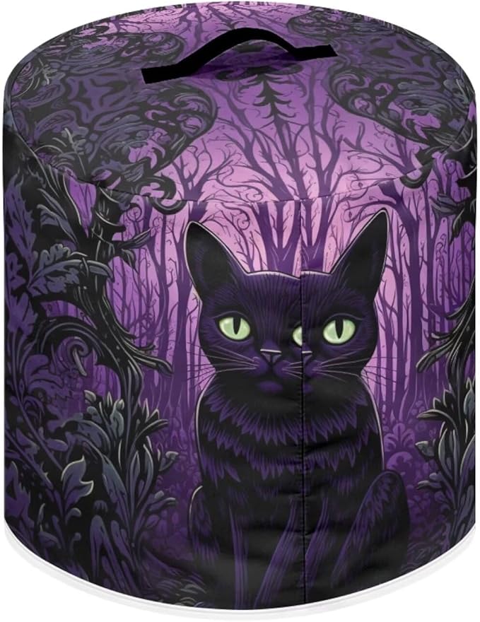 TODIYADDU Purple Gothic Cat Pressure Cooker Cover for 3 Quart Instant Pot Insulated Kitchen Appliance Dust Cover for Round Pressure Cooker Slow Cooker Practical Instant Pot Air Fryer Accessories