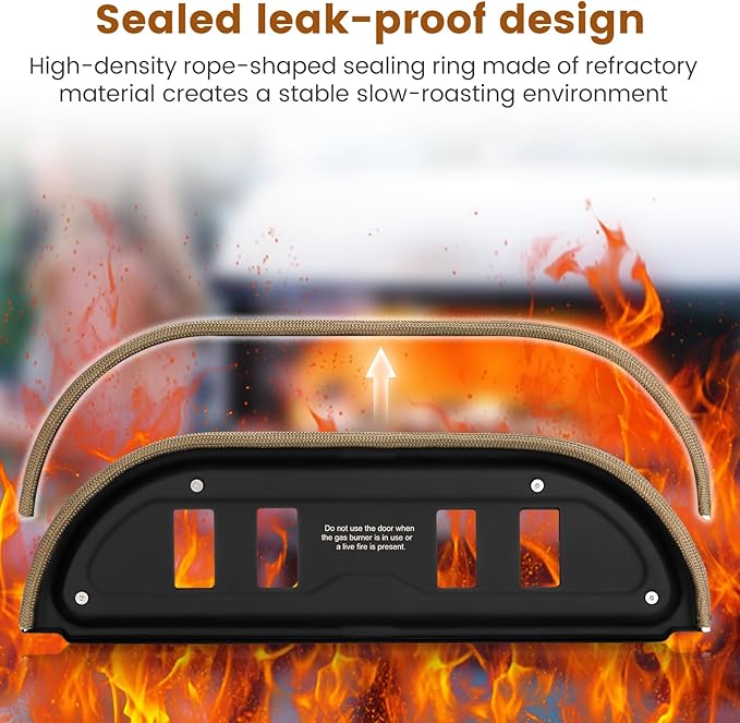 Dome Pizza Oven Door with Rope Seal, Sliding Vent Control, Compatible with Gozney Dome and Dome S1,Specifically Designed for Dome Ovens