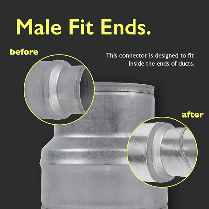 4" to 3" Inch Duct Pipe Adapter - Galvanized Steel HVAC Ducting Reducer for Ventilation - PVC Pipe, Hose Coupler - Heavy Duty Exhaust, Air Conditioner Fittings - Vent Flange Connector