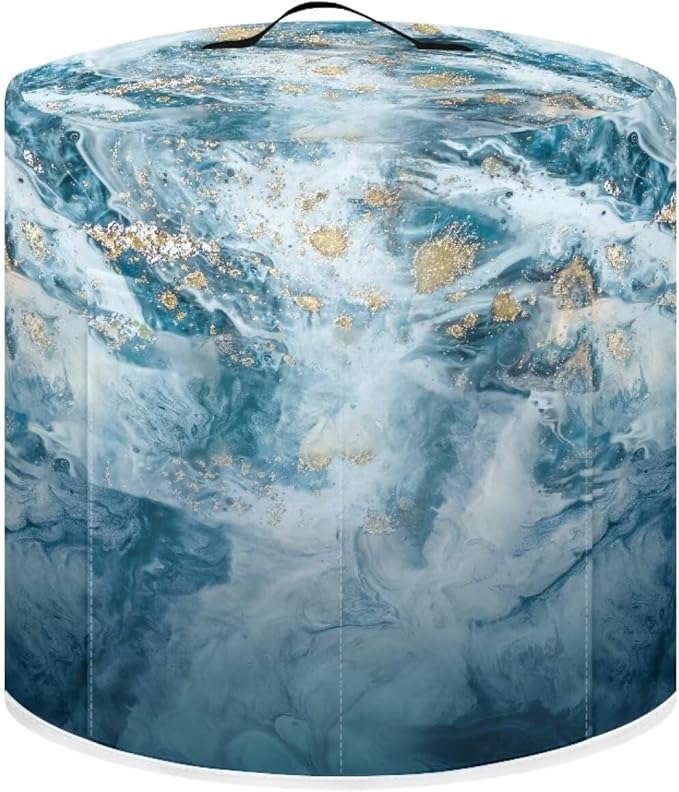 Marble Print Pressure Cooker Cover for Women Dust-proof Cover for Rice Cooker Air Fryer Kitchen Appliance Covers with Top Handle and Pocket Home Kitchen Decor Gifts for Friends