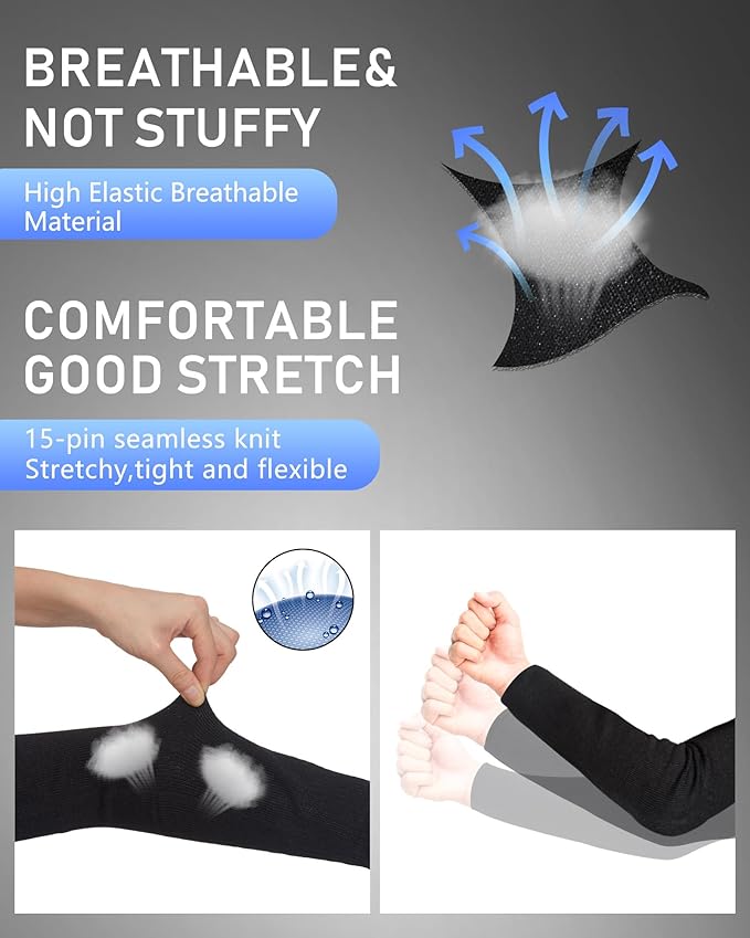 Neer 3 Pairs Cut Resistant Arm Sleeves Level 5 Arm Guard Protectors for Welding Gardening Kitchen Thin Skin Bruising Forearm
