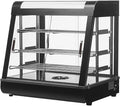 27 inch Food Display Warmer Case,3-Tier Countertop Food Warmer Display, Glass Showcase, with Removable Shelves,LED Lighting Pastry for Catering Pizza Buffet Restaurant