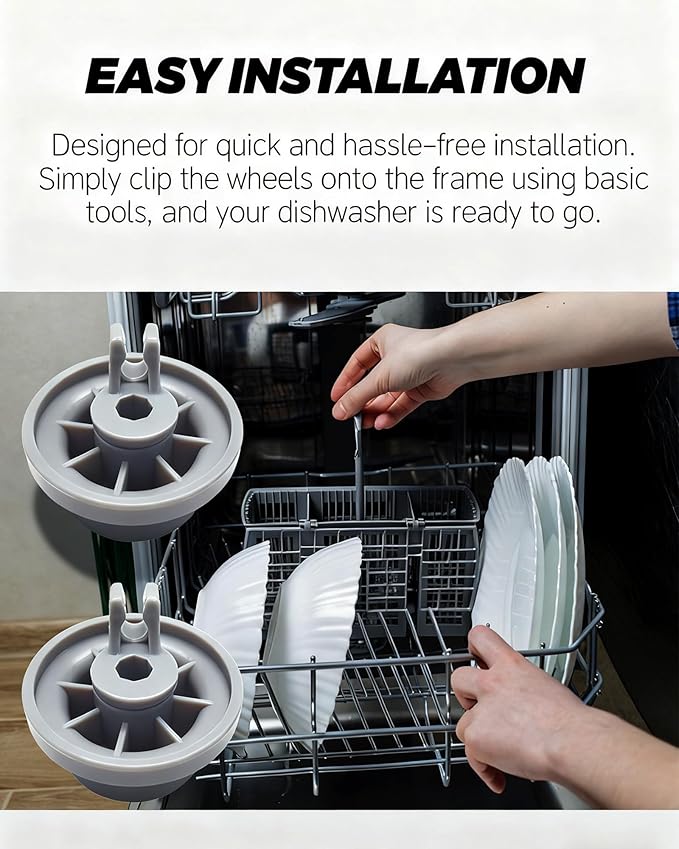 12004485 Dishwasher Dishrack Roller Wheel,Kit Replaces AP4512761 1998570 617087 AH3478333 EA3478333 PS3478333 00617087 PS8728047,for Bosch Kenmore, Dishwasher Lower Rack Wheel 10 pack