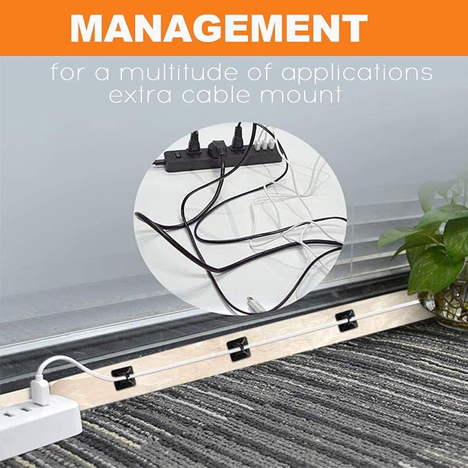30 Pack 2 inch Zip Tie Adhesive Mounts Self Adhesive Cable Tie Base Holders with Multi-Purpose Tie wire clips with screw hole,Anchor stick on wire holder with 8 inch zip ties（Black）