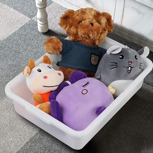 Small Bus Tubs Commercial Set of 4, Plastic Wash Basin, 8 Liter