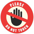 Do Not Touch Sticker – Pack of 12 Large 6" Round Warning Signs – Durable Laminated Vinyl Decals Safety Labels for Office Shop Equipment Machinery Warehouse Business Premises