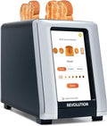 Revolution R180 Connect Touchscreen Smart Toaster with High-Speed InstaGLO Technology – Choose from 6 Bread Types, 7 Browning Levels, & Toastie Press Mode (Black, 2-Slice)