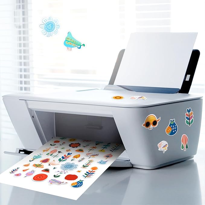 500 Sheets Full Sheet Labels 8.5 x 11 for Laser and Inkjet Printer, 500 Pcs Full Page Labels 8.5 x 11 Matte White, Self Adhesive Printable Sticker Paper