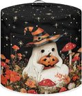 Halloween Cute Ghost Floral Pressure Cooker Dust Cover with Top Handle and Storage Pocket Kitchen Appliance Decor Air Fryer Rice Cooker Cover Machine Washable