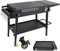 Upgraded Heavy-duty Foldable Grill Table & BBQ Prep Cart Designed for Blackstone 17" & 22",Height Adjustable Premium outdoor Grill Stand