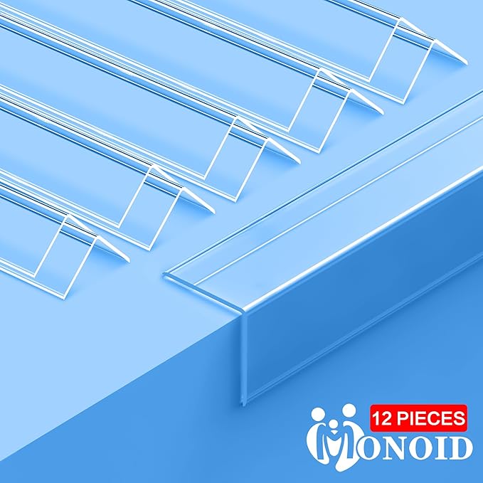 12PCS Clear Self-Adhesive Wall Corner Protectors，Corner Guards & Edge Protector for Wall Door Frame Cabinet Baseboard & Door, Table, Stair (31.5" X 1.18")