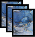 9x11 Picture Frame Set of 3, Black Frame for 9 x 11 Inch Picture Poster Photo, Light Weight and High Transparent 9 by 11 Frame for Wall - 3 Pack/Black/9"x11"