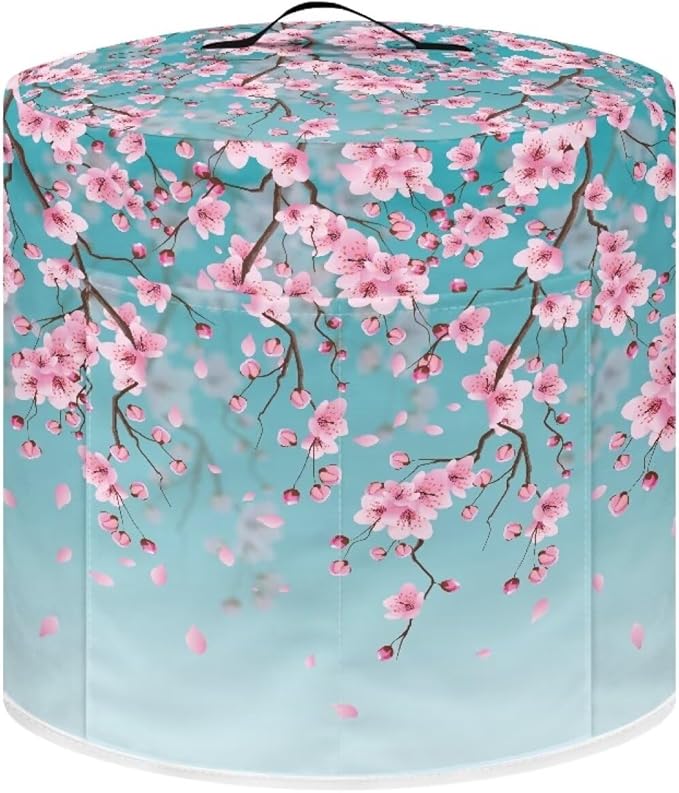 Dust Cover Compatible with 3 qt Electric Pressure Cooker Rice Cooker and Air Fryer Insulated Protective Cover Keep Appliance Clean Indoor Decor, Peach Blossom Blue