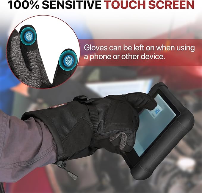 SNOW DEER Heated Gloves for Men Women - Rechargeable, Waterproof, Cut-Resistant with Touchscreen for Winter Outdoor Work Camping Warmer