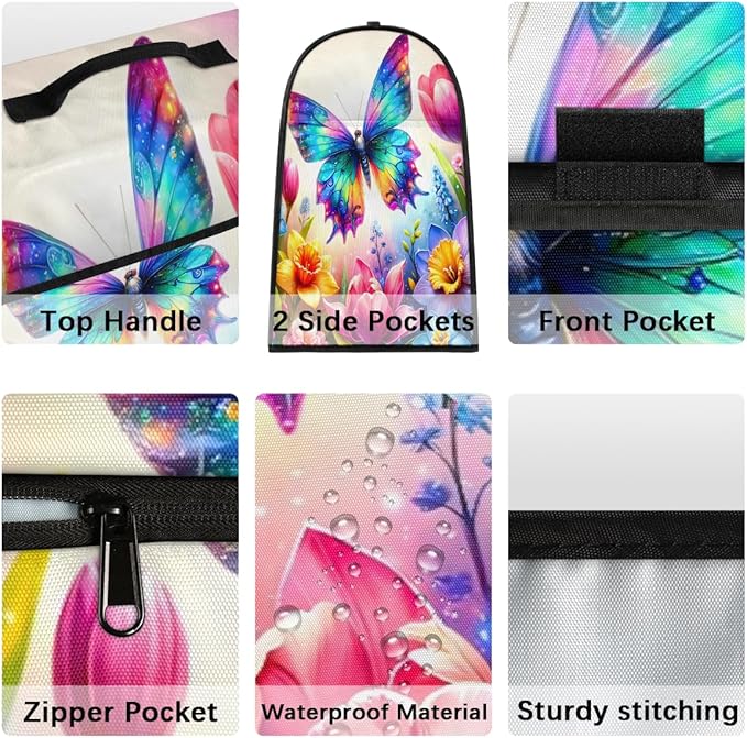 Kitchen Aid Mixer Cover Flower Animal Butterfly Stand Mixer Cover Compatible with 6-8 Quarts Stand Mixers, Dust Covers with Zipper Pocket Foldable Washable Kitchen Aid Organizer Bag