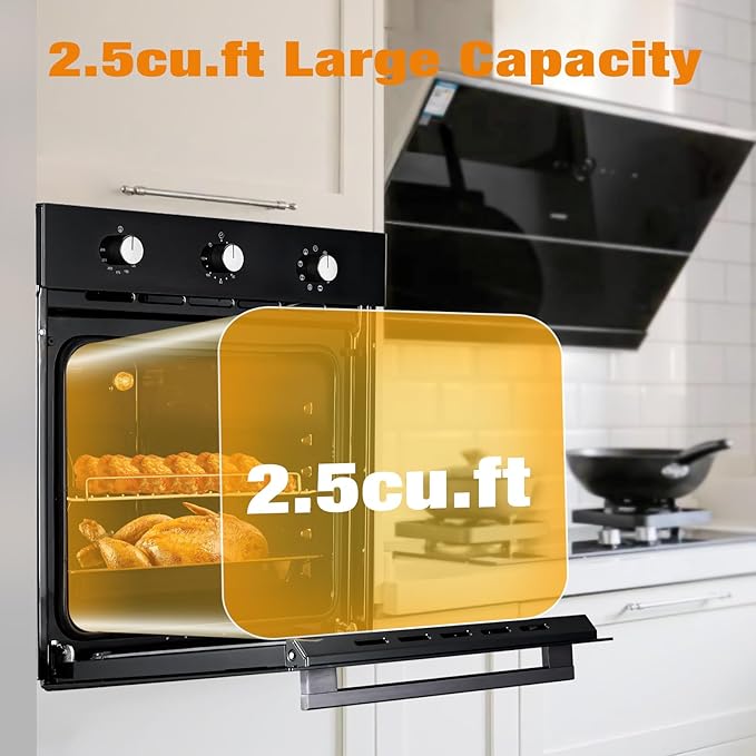 Stainless Steel Toaster Oven, Large Capacity 70L with 3D Heating, Air Fryer Oven Combo for Countertop & Built-in Use,Multi-Function Cooking Modes, Triple-Insulated Glass Door & Easy-Clean Interior