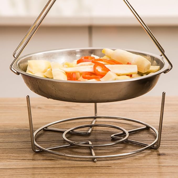 Steam Rack,Steaming Rack Stand,Steamer Basket,Heavy Duty Stainless Steel Metal Multi-function By Meleg Otthon (5.9" Diameter X2"High)