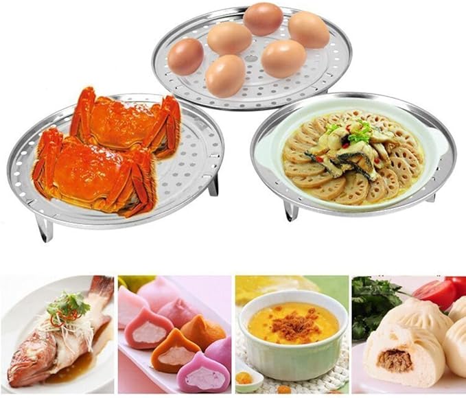 Cooking Round Stainless Steel 8.5 Inch Diameter Steaming Rack w Stand