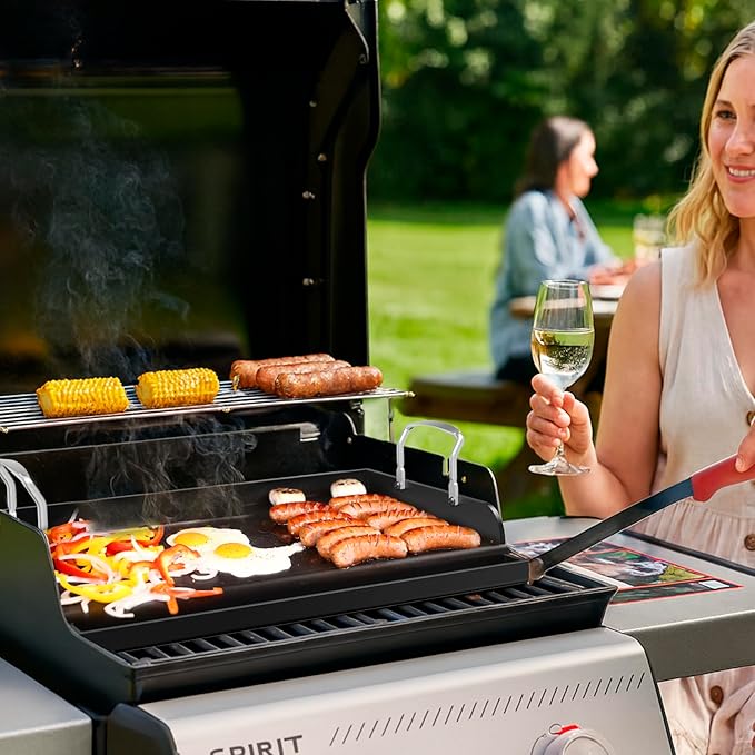 Griddle for Gas Grill, Flat Top Cast Iron Griddle Insert for Outdoor Gas 17" x13" Nonstick Coating Cooking Skillet Pan Teppanyaki for Weber Charbroil Camp Chef Charcoal Electric