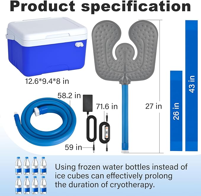 Ice Machine for Knee After Surgery, 9 Quarts Cold Therapy Machine Home Cryotherapy System for Post-Surgery Pain Relief, Compression Pad, Powerful Pump