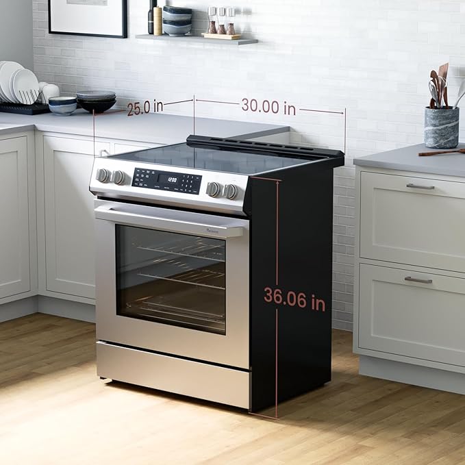 Rangaire RRI303GS 30" Glass Touch Induction Range Oven - Stainless Steel, Induction Burners, True Convection, Self Cleaning, Easy Reach Racks
