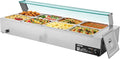 VEVOR Commercial Food Warmer, 1700W Electric Stainless Steel Steam Food Warmer with Glass Cover, 8-Pan Countertop Buffet Bain Marie with Soup & Perforated Ladles, for Catering, Restaurant & Party