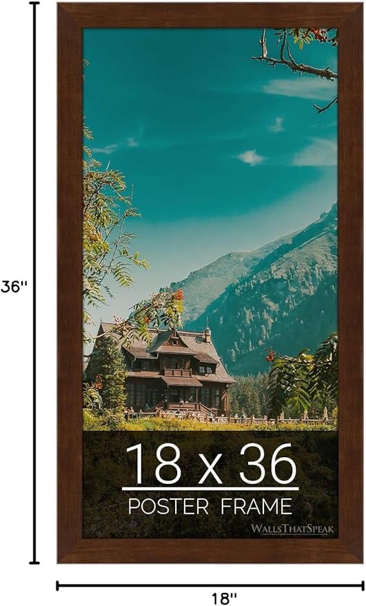 wallsthatspeak 18x36 Mocha Walnut Picture Frame for Puzzles Posters Photos or Artwork
