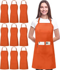 Utopia Kitchen 10 Pack Bib Apron Adjustable with 2 Pockets, Water and Oil Resistant, Cooking Kitchen Chef Apron for Women Men