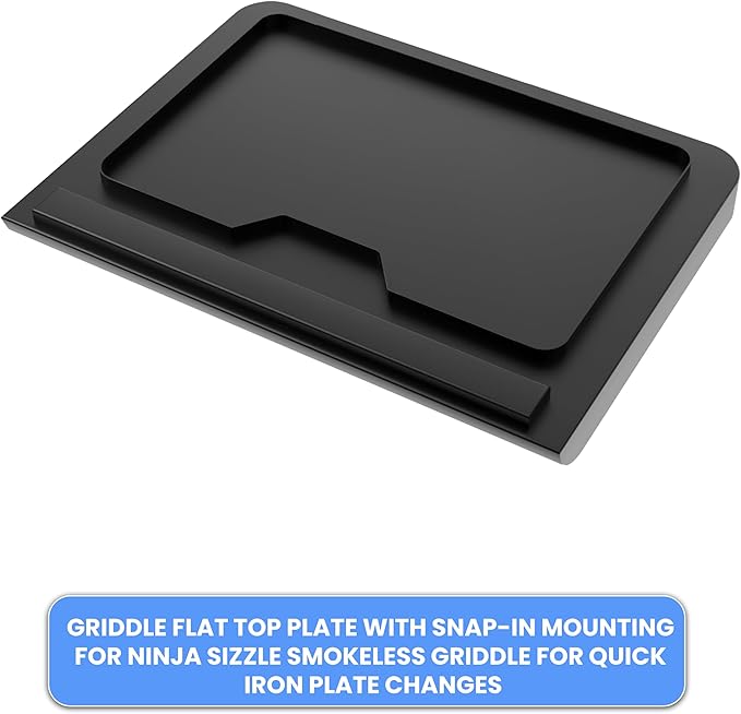 GR101 Cast Iron Griddle for Ninja Sizzle Smokeless Indoor Grill, Nonstick Flat Top Grill Plate for GR100 Electric Grill, for Ninja Sizzle Grill Griddle Plate with 20 Pcs Disposable Parchment Paper