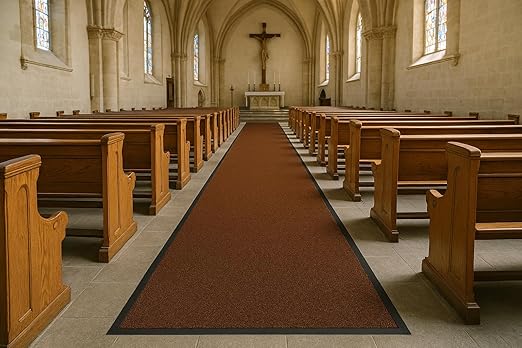 Guardian Silver Series Indoor Walk-Off Floor Mat, Vinyl/Polypropylene, 6'x60', Walnut