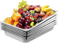 VEVOR 6 Pack Stainless Steel Hotel Pans,2.5-Inch Deep 0.8mm Thick Commercial Food Pans, Anti-Jam Catering Trays for Steam Tables, for Home, Party, Restaurant, Hotel, Buffet