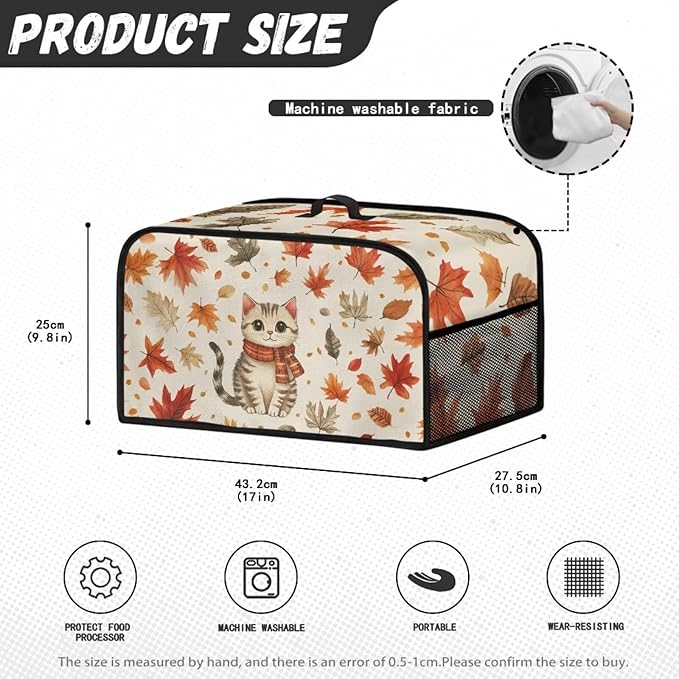 Cute Kitten Cooker Bag Daisy Slow Cooker Cover 6-8 Qt Small Appliance Dust Cover Measuring 17" x 10.8" x 9.8" Crock Pot Slow Cookers Cover Kitchen Tool Decoration Portable