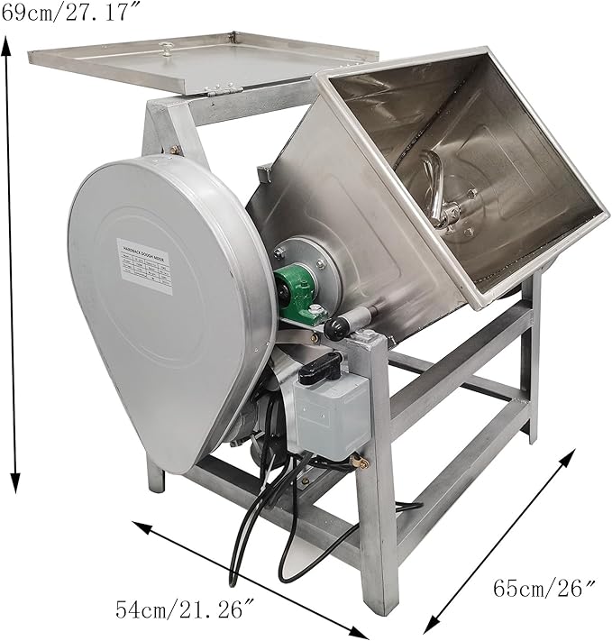 Electric Dough Mixer - Commercial Blender with Kneading Capacity of 15kg (30QT) Flour Mixing Machine - 110V with Dough Knife