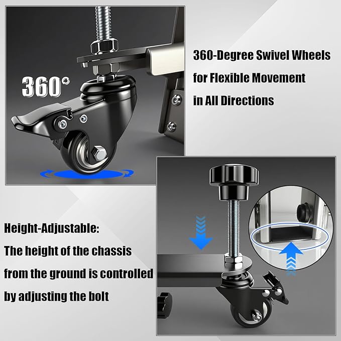 Door Installation Tool Kit, Heavy Duty Door Lifter Dolly with Rotating for 0.8 to 2.4 inch Pre-Hung, Slab, and Front Doors, Steel Door Dolly Installation Tools Used for Commercial & Residential Use