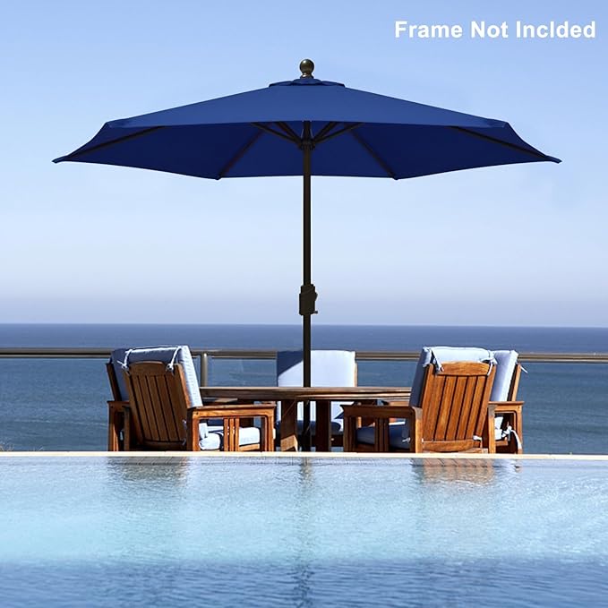 EliteShade USA 7.5FT Replacement Covers 6 Ribs Market Patio Umbrella Canopy Cover (CANOPY ONLY) (Navy Blue-8)