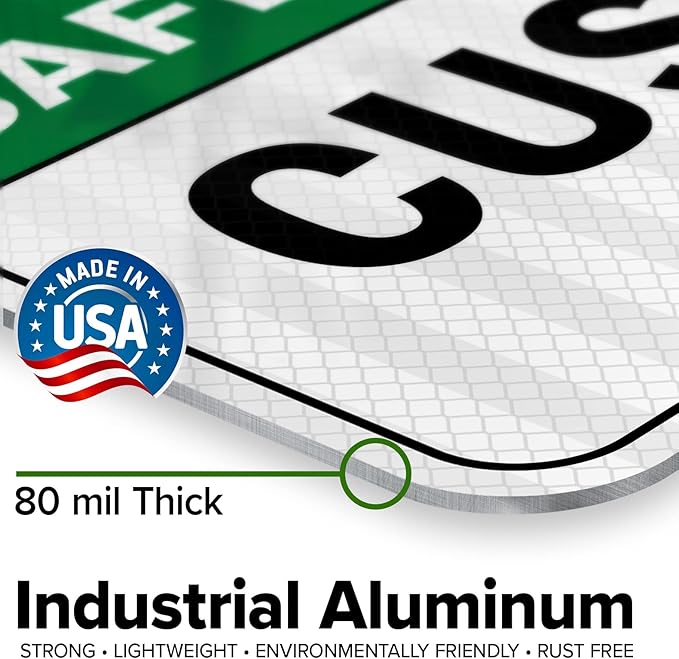 Custom Safety First Sign, Ansi Sign, Osha Compliant, 12x18 Inches, 3M EGP Reflective, Rust Free .063 Aluminum, Fade Resistant, Made in USA by My Sign Center