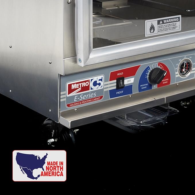 METRO C5E5-CFC-U C5 E-Series Premium Holding and Proofing Cabinet, Half Height, Full Length Clear Door, Universal Wire Slides, 120V, 60Hz, 2000W