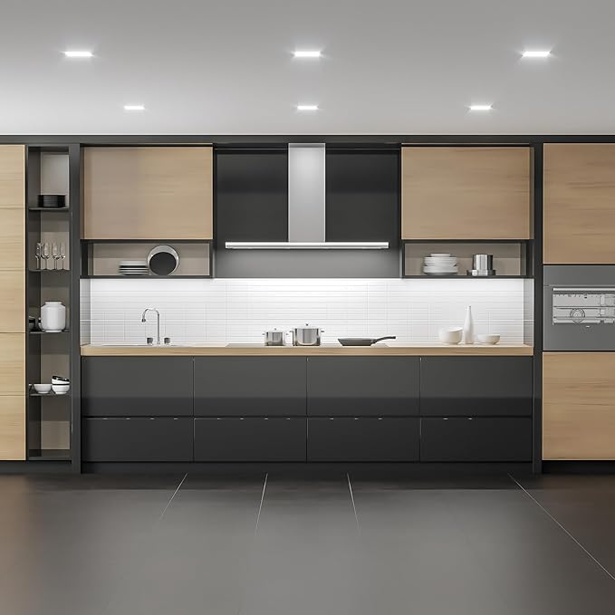 Futuro Futuro WL48STREAMLINE Wall Mount Range Hood, Stainless Steel/White, 48x19x22-42", LED Light, 940 CFM, 0.5-3.2 Sones, Dishwasher-Safe Filters