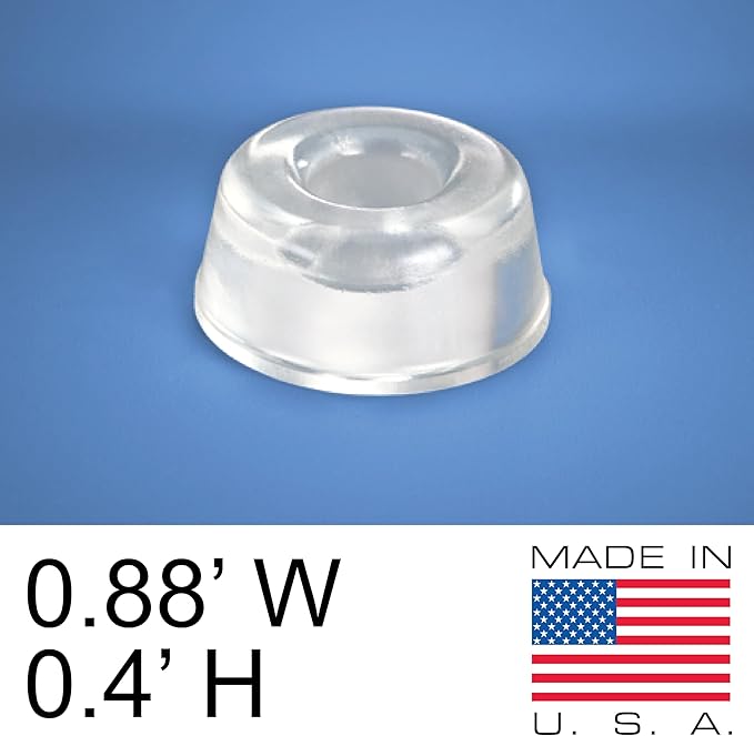 Small Clear Door Knob Bumpers (Set of 12) - Self Adhesive Door Stoppers Wall Protectors Rubber Feet for Speakers, Electronics, Furniture