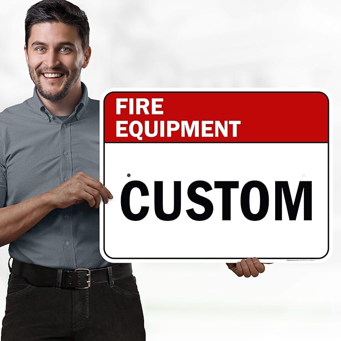 Custom Fire Equipment Sign, Ansi Sign, Osha Compliant, 18x24 Inches, Rust Free .063 Aluminum, Fade Resistant, Made in USA by My Sign Center