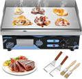 22 Inch Commercial Electric Griddle, Countertop Griddle with Non-stick Flat Top Grill, Stainless Steel Kitchen 2500W Electric Griddle for Home or Restaurant