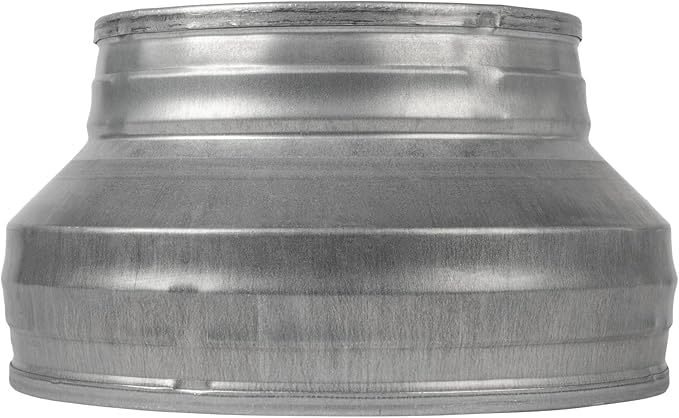 8" to 6" Inch Round Duct Reducer - Galvanized Steel Pipe Increaser - Coupling for Round Duct Ventilation Systems - Heating & Cooling, HVAC