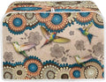Aztec Hummingbird Flower Print Toaster Cover 4 Slice Dust Fingerprint Protection Waterproof Soft Toaster Dust Cover