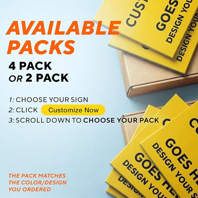 Custom Metal Signs, Personalized Aluminum, Customized Safety, Business Signs - Waterproof, White Aluminum (Yellow Background, 14x10 In)