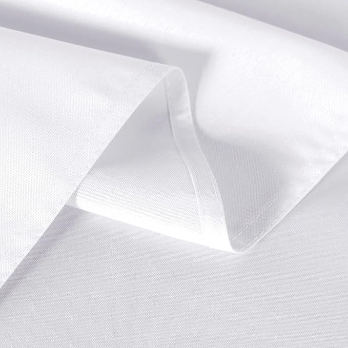 sancua 8 Pack White Tablecloth 60 x 120 Inch, Rectangle Table Cloth for 8 Feet Tables - Stain and Wrinkle Resistant Washable Polyester Table Cover for Dining Tables, Buffet Parties and Camping